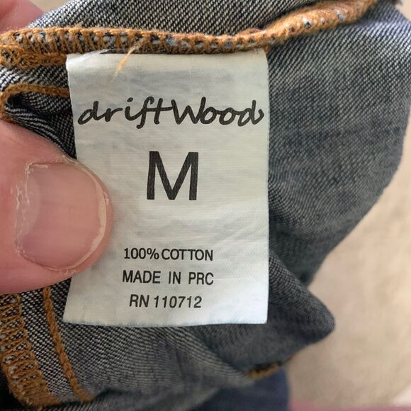 Free People Driftwood Jumpsuit Womens Sz M Blue Denim Coveralls 100% Cotton - Picture 4 of 6